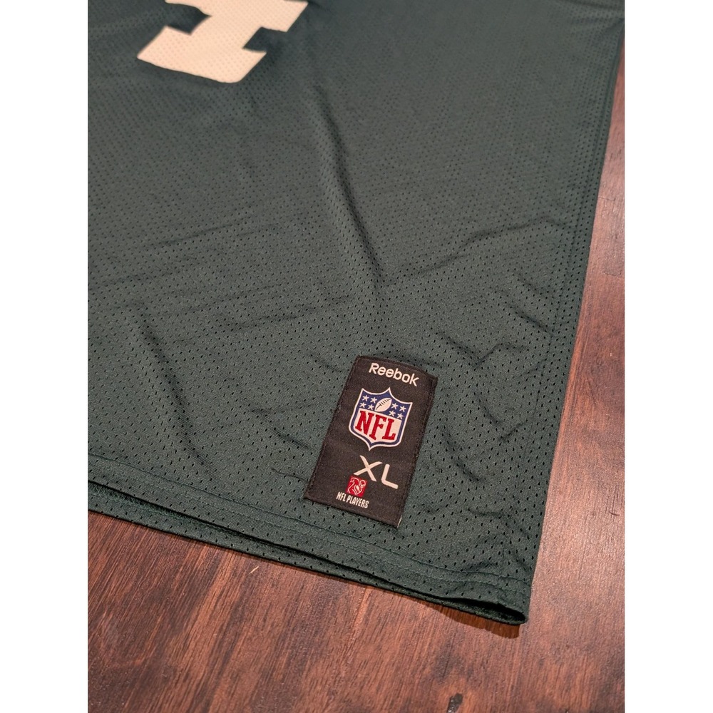 New York‎ Jets Jersey Mens XL Green White NFL Football Brett Favre 4 Reebok - Picture 8 of 11